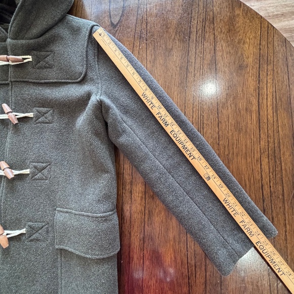 Gap wool blend dark green duffle jacket toggle closure with hood size M - Picture 12 of 16